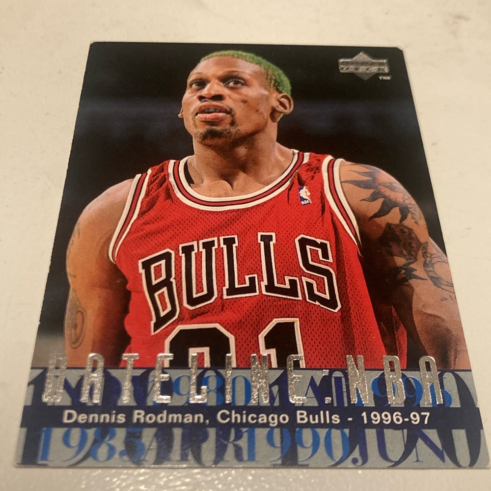 dennis rodman net worth 1996-1997 Upper Deck basketball card.